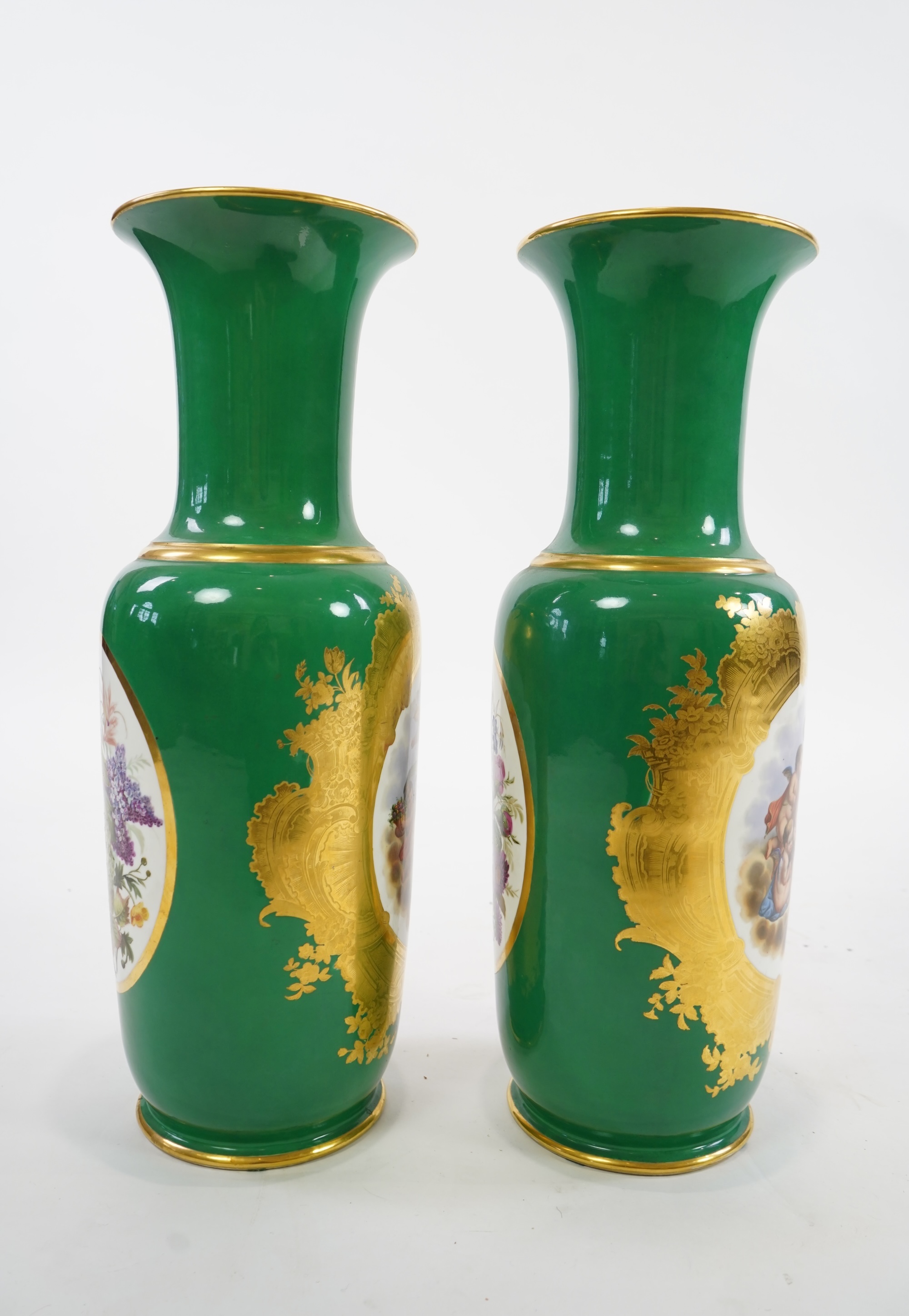 A pair of large Paris porcelain vases, late 19th century